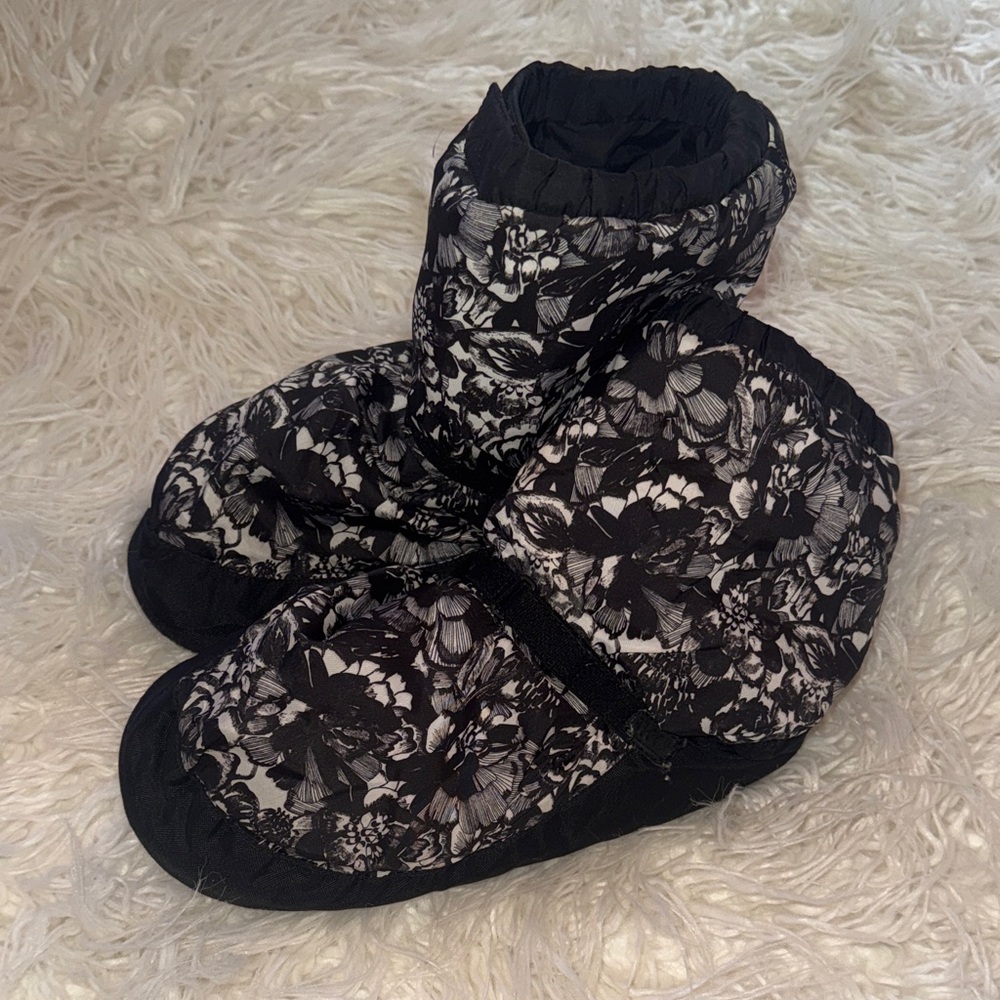 Bloch Black and White Floral Ballet Booties